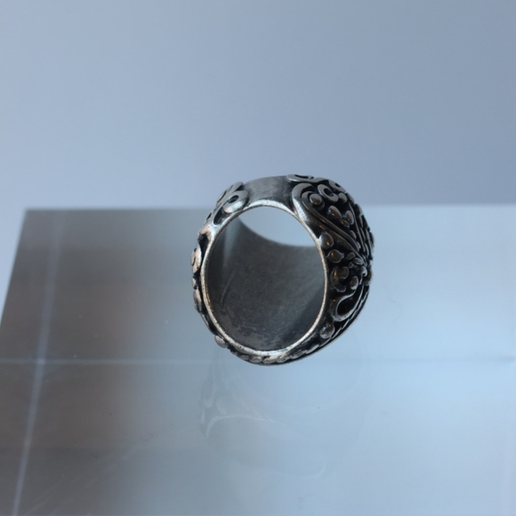 Silver-tone Ring with Faceted Smokey Gray Acrylic Stone Size 5.5 - Picture 8 of 15